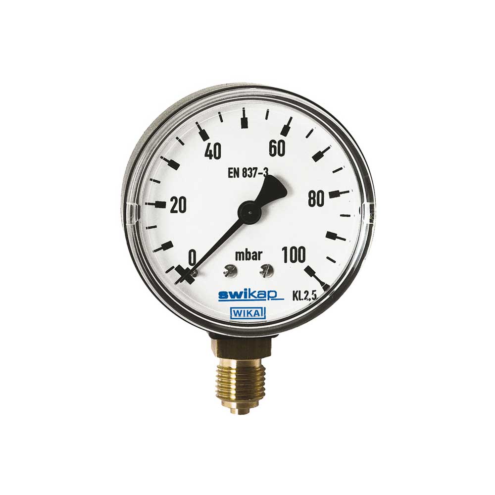 WIKA Model 611.13 Capsule pressure gauge, copper alloy Plastic case, NS 50 and 63