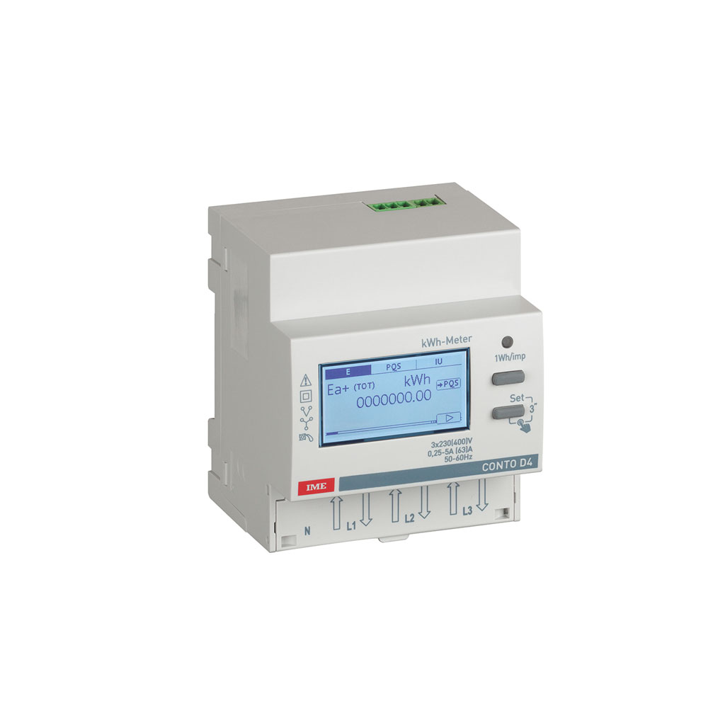 Conto-D4-Pd-MID – Static Meter with MID certification submetering applications 4 module