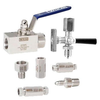 Shut-off valves and taps for pressure gauges