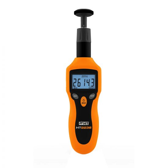 HT2236 digital tachometer with optical (non-contact) and mechanical measurement