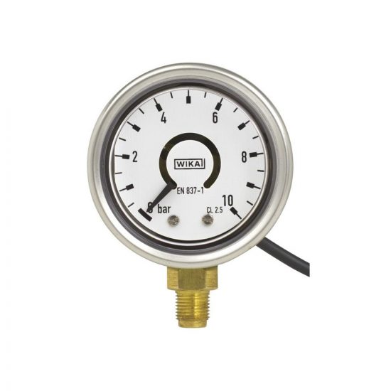 WIKA Model PGT21 Bourdon tube pressure gauge with output signal Stainless steel case, NS 50 and 63