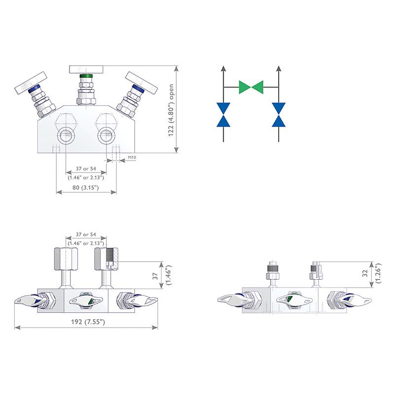 3 fach Ventilblöcke Typ D3 6