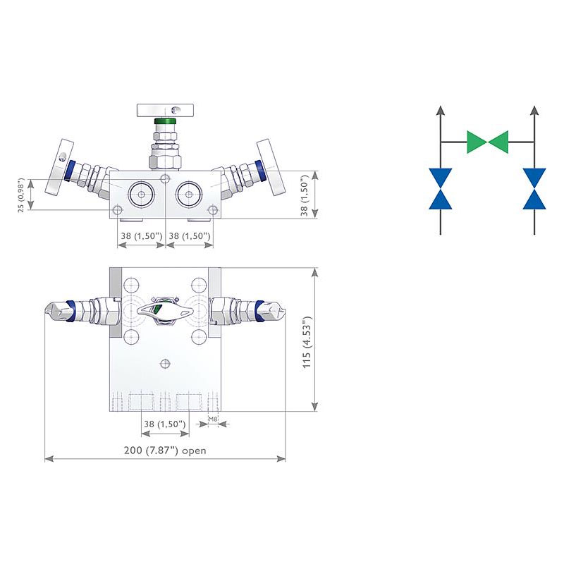 3 fach Ventilblöcke Typ E3A 6