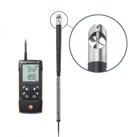 testo 416 – Digitales 16 mm Flügelrad-Anemometer mit App-Anbindung
