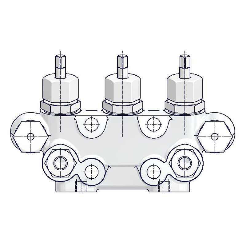 3 fach Ventilblöcke mit Prüfanschluss 2