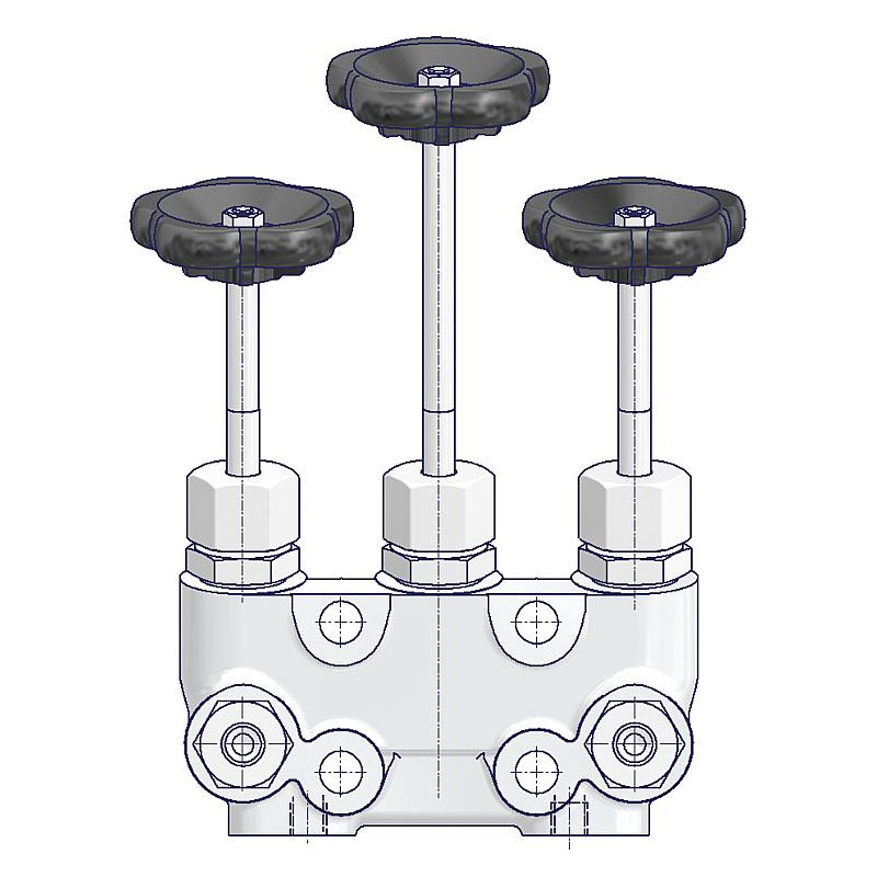 3 fach Ventilblöcke ohne Prüfanschluss 2