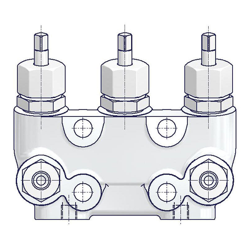 3 fach Ventilblöcke ohne Prüfanschluss 3