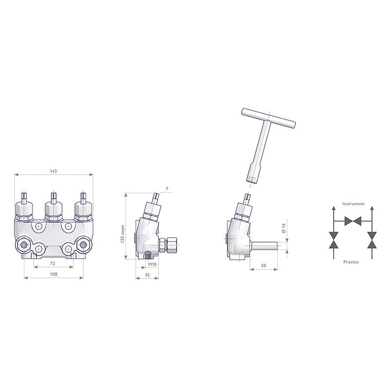 3 fach Ventilblöcke ohne Prüfanschluss 5