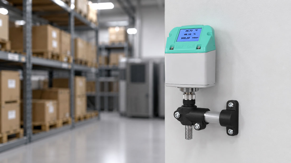 3 in 1 Sensor für Absolutdruck, Temperatur und Luftfeuchte mit Modbus RTU, Ethernet oder M Bus