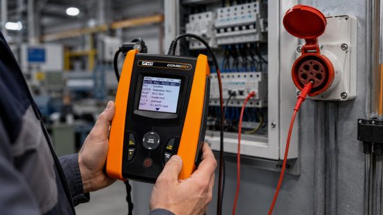 CEE Steckdose mit COMBI521 Installationstester im Schaltschrank prüfen