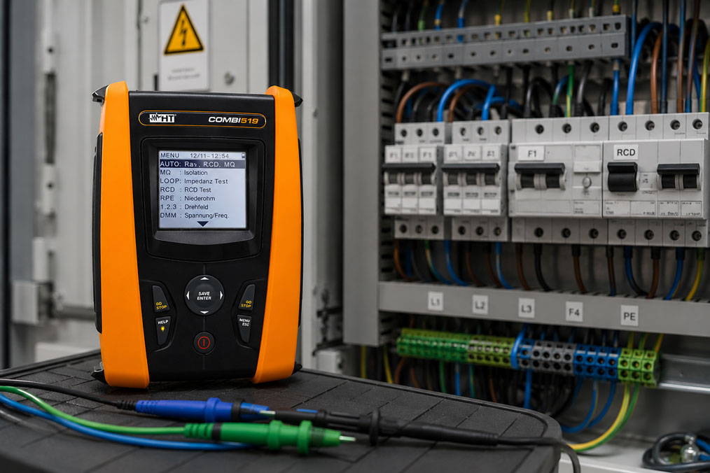 COMBI519 Installationstester bei VDE Prüfung im Schaltschrank
