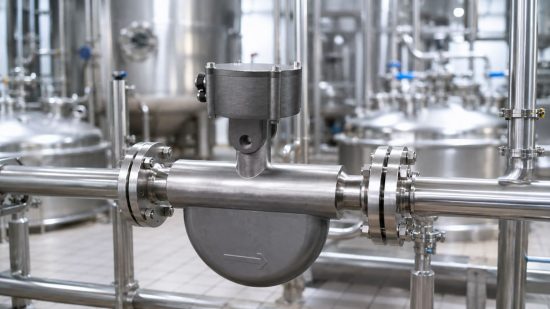 Coriolis Durchflussmesser SITRANS FCS500 in hygienischer Lebensmittel und Pharma Prozessanlage