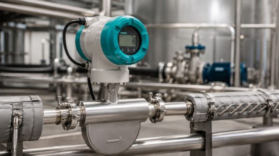 Coriolis Massedurchflussmessung hochviskoser Medien in einer beheizten Prozessleitung