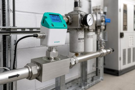 Druckluftverbrauch mit dem thermischen Durchflusssensor IVA 521 direkt an der Maschine messen