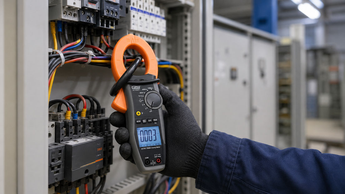 HT9021 Stromzange bei AC DC Strommessung im Schaltschrank