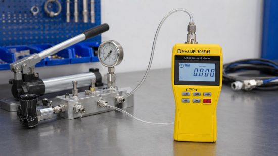 Leckrate und Druckstabilität bei der Druckkalibrierung mit dem Druck DPI705E IS prüfen