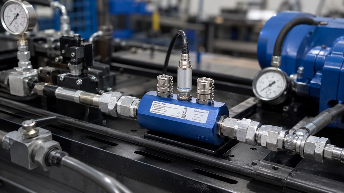 Messturbine für Hydrauliköl zur Volumenstrommessung am Hydraulikprüfstand