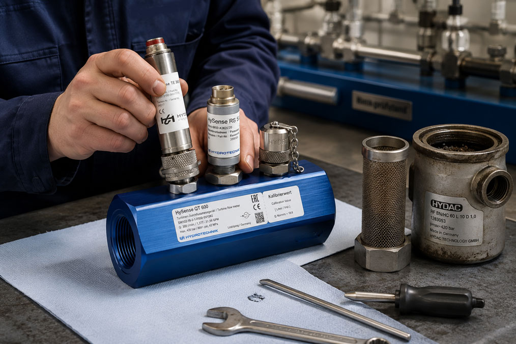 Messturbine reinigen und mit Filter vor Partikeln schützen