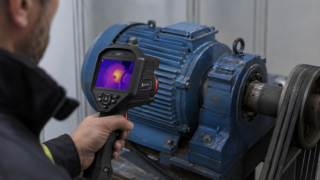 Motoren und Lager mit der HIKMICRO G61 Wärmebildkamera auf Überhitzung prüfen