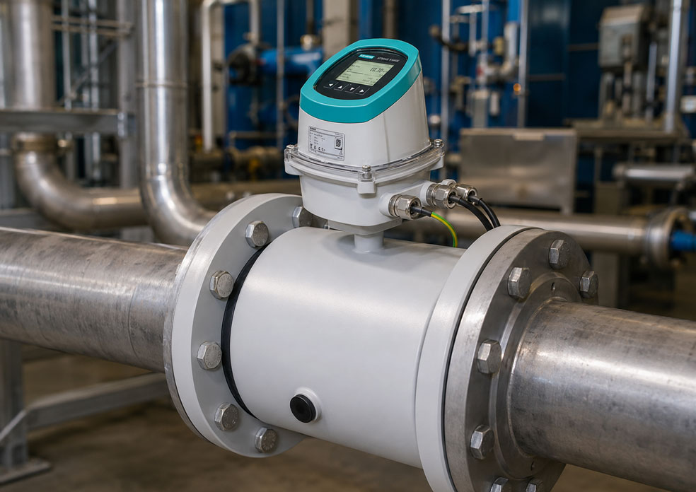 Siemens SITRANS FMS500 MID, metallische Prozessrohrleitung und Potenzialausgleichsleitung