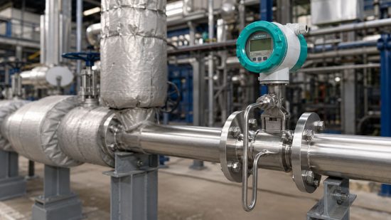 Vortex Durchflussmesser SITRANS FX300 richtig in Dampfleitung einbauen