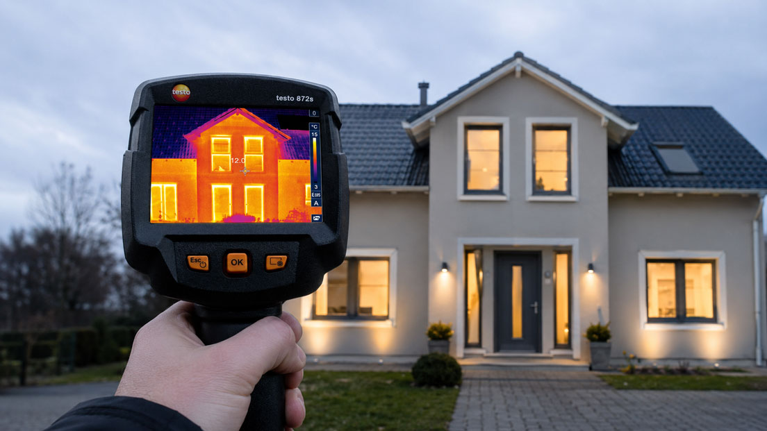 Wärmebildkamera für Gebäudethermografie und Energieaudit zur Erkennung von Wärmebrücken