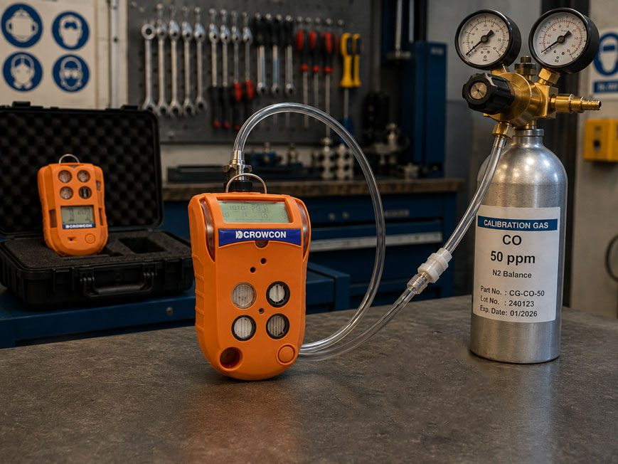 Bump Test und Kalibrierung von Crowcon Gas Pro und T4 mit Prüfgas