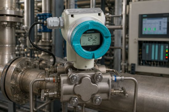 Differenzdrucktransmitter zur Durchflussmessung mit Wirkdruckverfahren und radiziertem 4–20 mA Ausgangssignal.