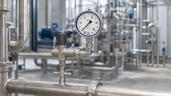 Druckmessstelle mit Überdruckschutzvorrichtung und Manometer