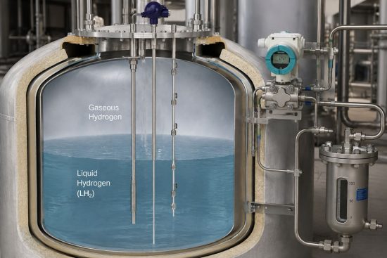Flüssigwasserstoff Füllstandsmessung im kryogenen Tank mit SITRANS P und Temperatursensorik