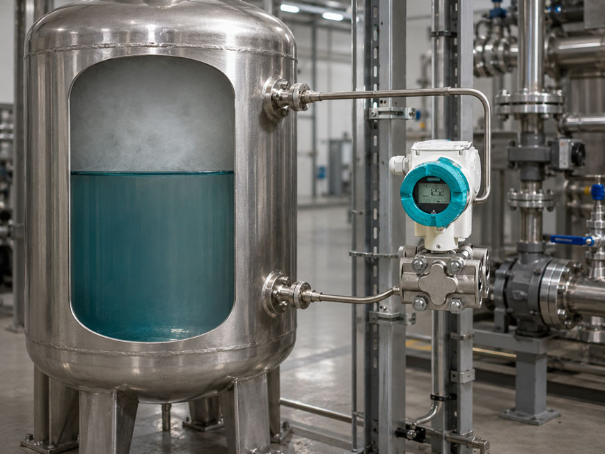 Füllstand im Drucktank messen – Gasraumdruck mit Differenzdruck richtig kompensieren