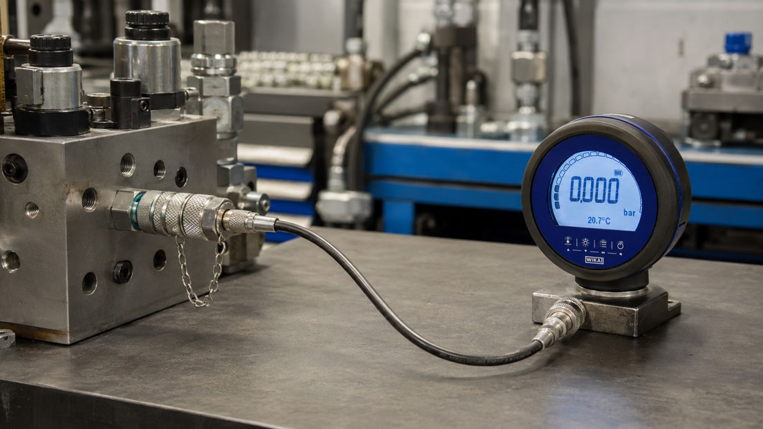 MINIMESS® Prüfschlauch sicher am Hydraulikprüfstand verwenden