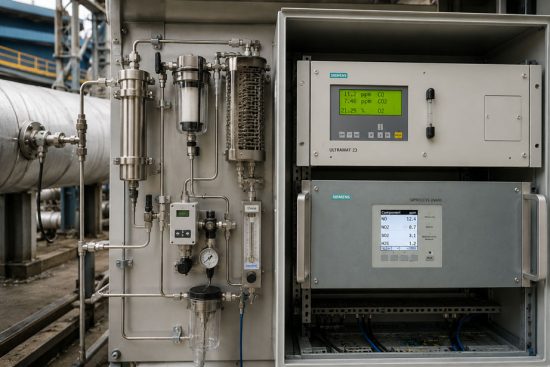 Prozess Gasanalytik mit Siemens ULTRAMAT 23 und SIPROCESS UV600 inklusive Probenaufbereitung