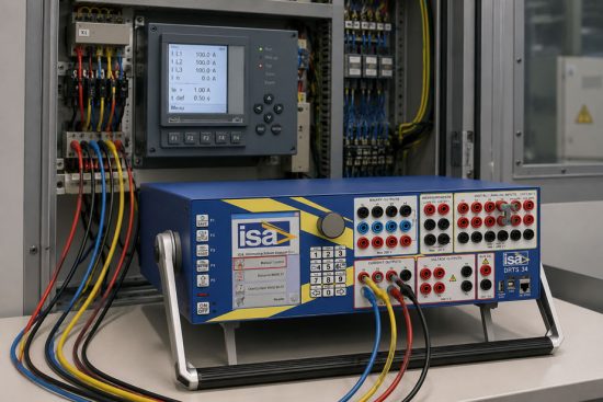 Schutzrelaisprüfung mit Sekundäreinspeisung am ISA DRTS 34