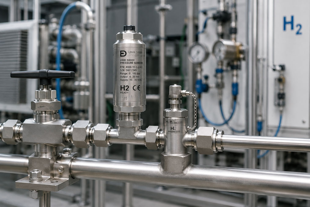 Wasserstoff Messstelle mit UNIK 5000H und H₂ MINIMESS Prüfanschluss