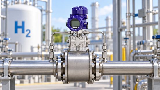 Differenzdrucktransmitter an einem Wasserstofffilter zur Messung kleiner Druckverluste bei hohem statischem Leitungsdruck