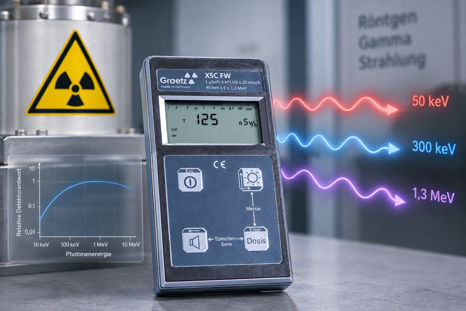 GRAETZ Dosisleistungsmessgerät zur Messung von Gamma und Röntgenstrahlung unterschiedlicher Photonenenergien