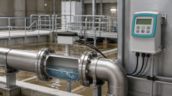 Siemens SITRANS FM MAG 5100 W in teilweise gefüllter Rohrleitung mit benetzten seitlichen Messelektroden