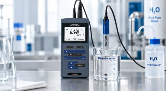 WTW ProfiLine pH 3310 bei der pH Messung von Reinstwasser mit niedriger Leitfähigkeit